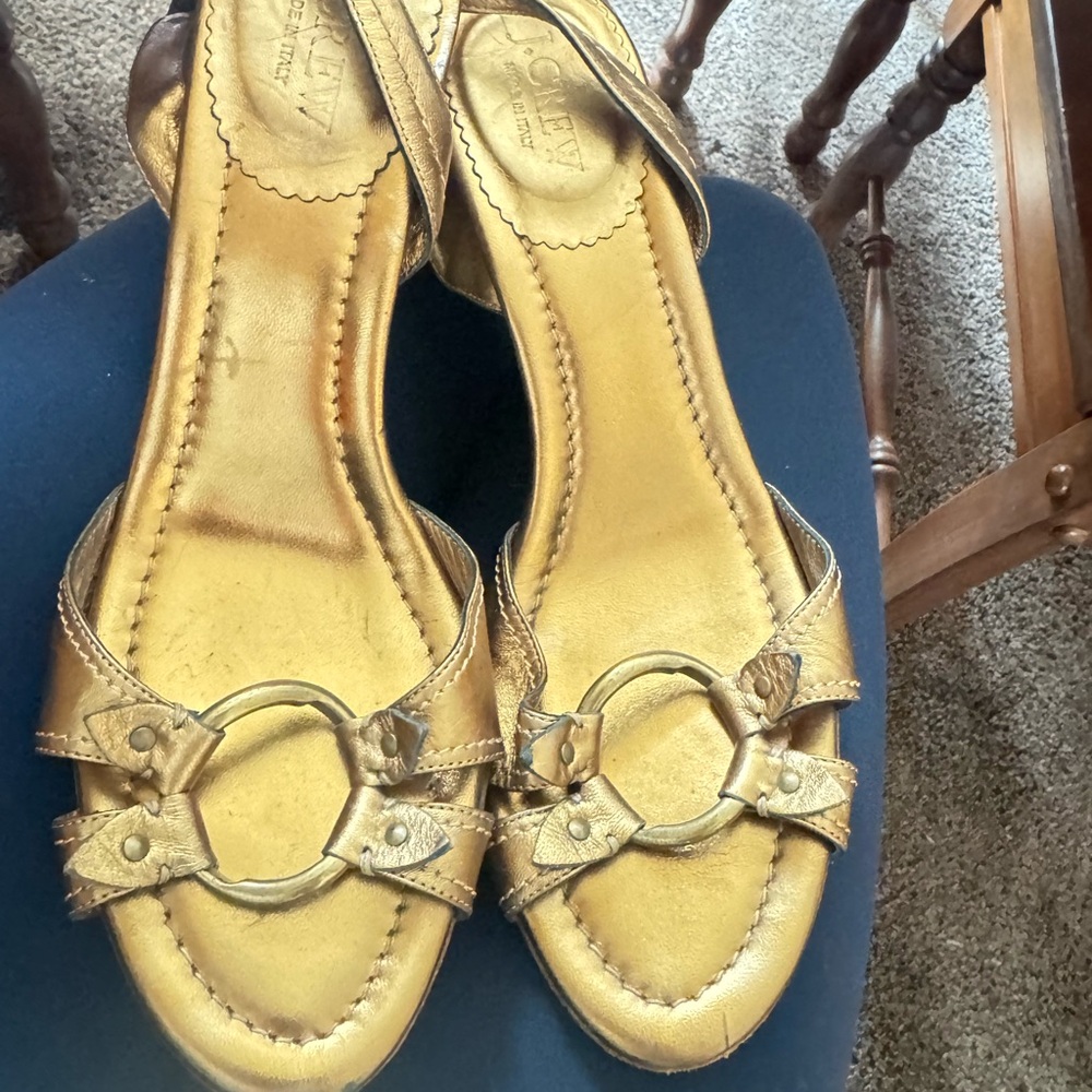 J. Crew Bronze Wedges